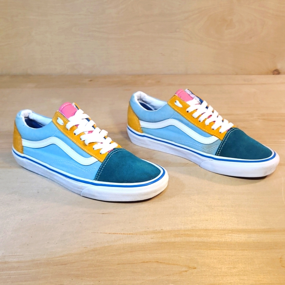 Vans Old Skool Color Block Canvas/Suede Multicolored Unisex Athletic Shoes - Picture 2 of 10